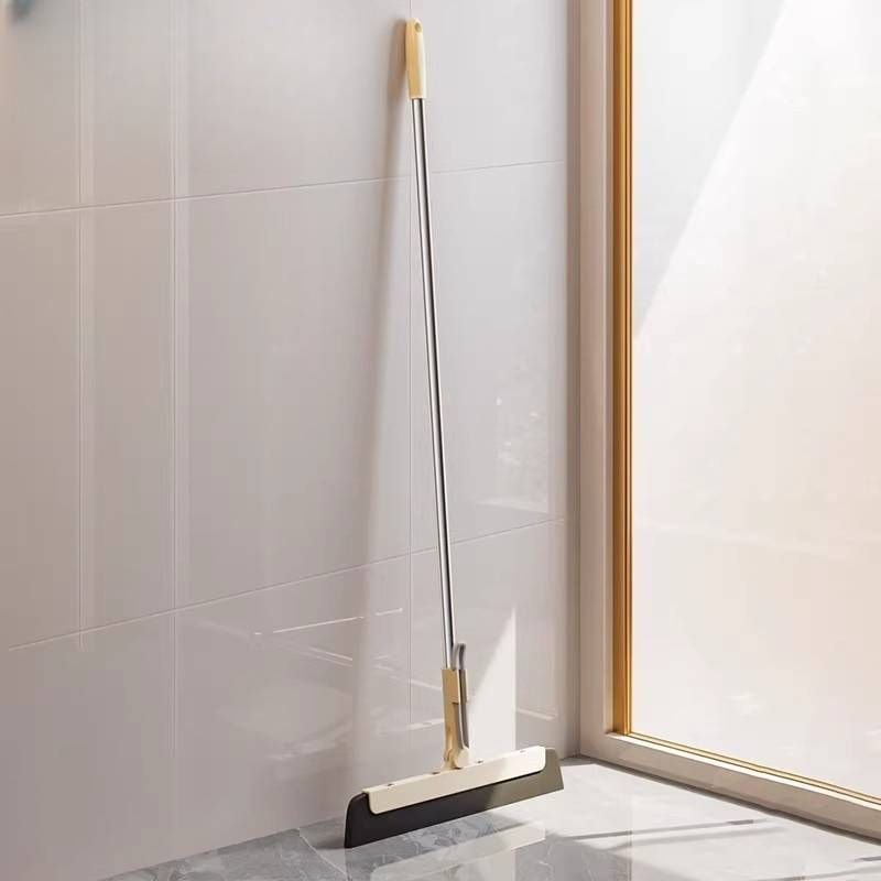 Magic Water Squeegee Mop - 2-In-1 Floor Scraper & Broom (Bathroom Kitchen Balcony Use - Heavy-Duty Rubber Blade For Fast Drying & Hair Removal)​_voghion.com