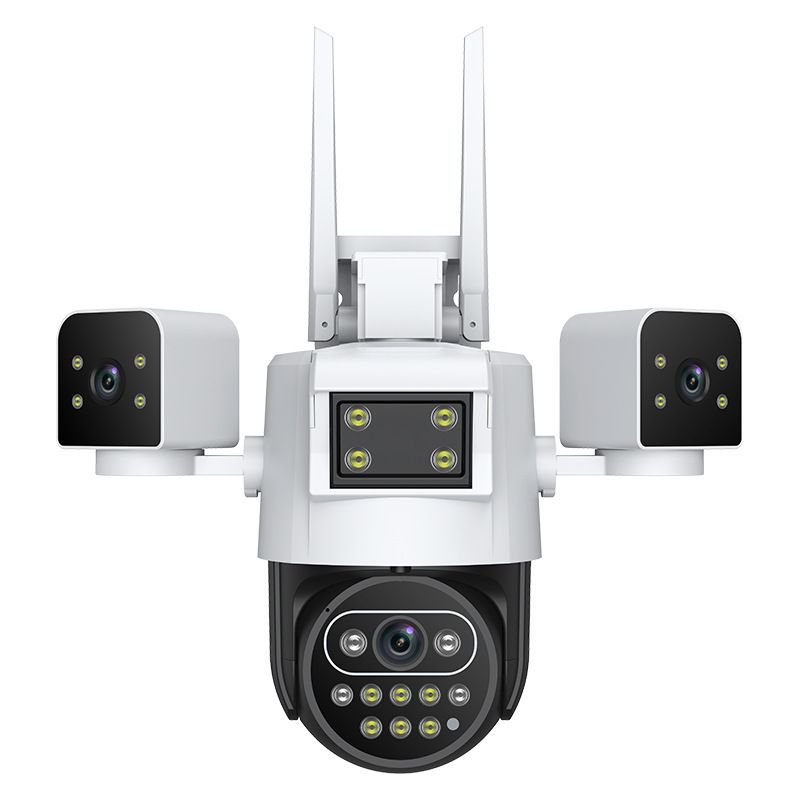 6MP WiFi/4G Outdoor Security Camera With Triple View, Smart Night Vision, Remote Monitoring, IP66 Waterproof,_voghion.com