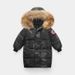 Piumino con mappa della Cina per bambini - Parka con cappuccio e finiture in pelliccia sintetica, cappotto invernale fosforescente_voghion.com