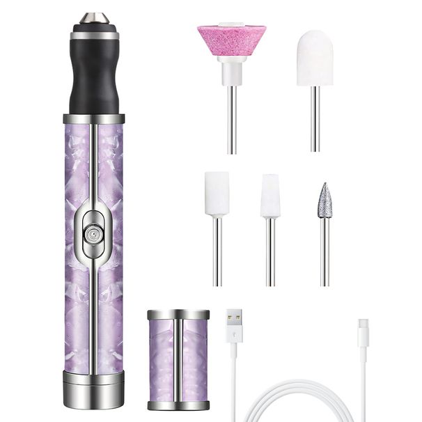 Professionelles elektrisches Nagelfräser-Set, USB-wiederaufladbar, tragbares Nagelmaschinen-Set für Maniküre und Pediküre zur Nagelpflege, zum Polieren und Entfernen von Gel-Nägeln_voghion.com