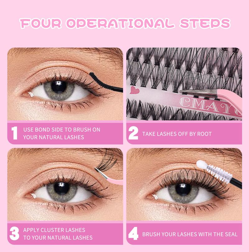 False Eyelash Extension Set, Single Tufting, 640 Tufting, 30+40+50+60+80+100D Eyelashes_voghion.com