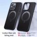 WeFor Retro Carbon Fiber Pattern Magnetic Case with Holder for15 Pro Max 14 13 12 Pro Max 15 Plus Wireless Charging Compatible, Anti-Fingerprint Soft_voghion.com