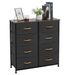4-Tier Wide Drawer Dresser, Storage Unit with 8 Easy Pull Fabric Drawers and Metal Frame, Wooden Tabletop for Closets, Nursery, Dorm Room, Hallway,Gra_voghion.com