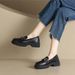 ZHR British style small leather for spring and autumn versatile thick soled loafers 2024 new black women's shoes _voghion.com