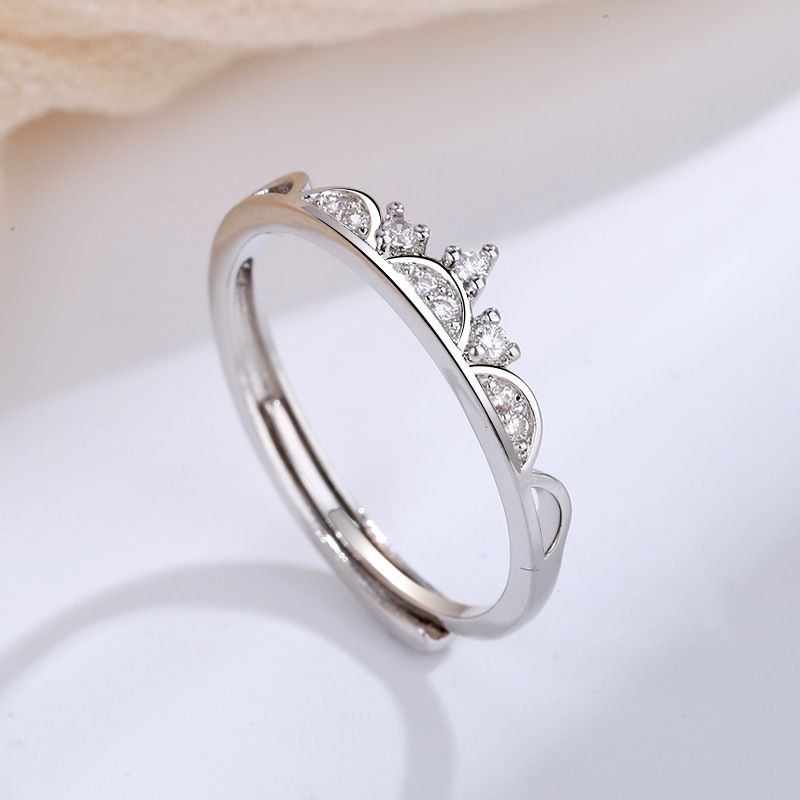 Stempel VENUS Sier Kleur Kroon Ring voor Vrouwen Meisje Zirkoon Romantische Prinses Sieraden Verlovingscadeau Dropshi_voghion.com