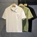 Men's clothing Summer style solid color pocket polo shirt short-sleeved T-shirt men's slim lapel pullover T-shirt top_voghion.com