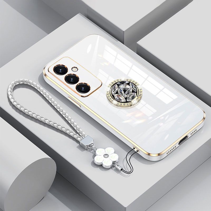 Custodia A 15 25 di lusso con supporto, custodia ad anello di diamanti per Samsung Galaxy A25 A55 A15 16 5G custodia antiurto S23 FE Cover con cordino_voghion.com