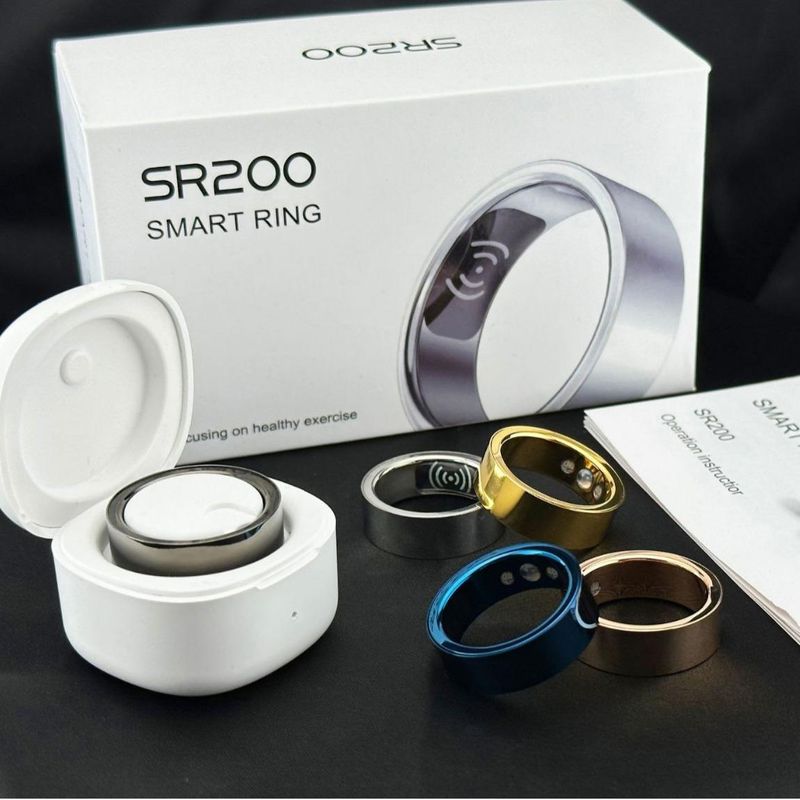 Grenseoverskridende populær SR200 smartring, Bluetooth-ring, temperatur, puls, blodoksygen, trening, søvnovervåking, trådløs lading_voghion.com