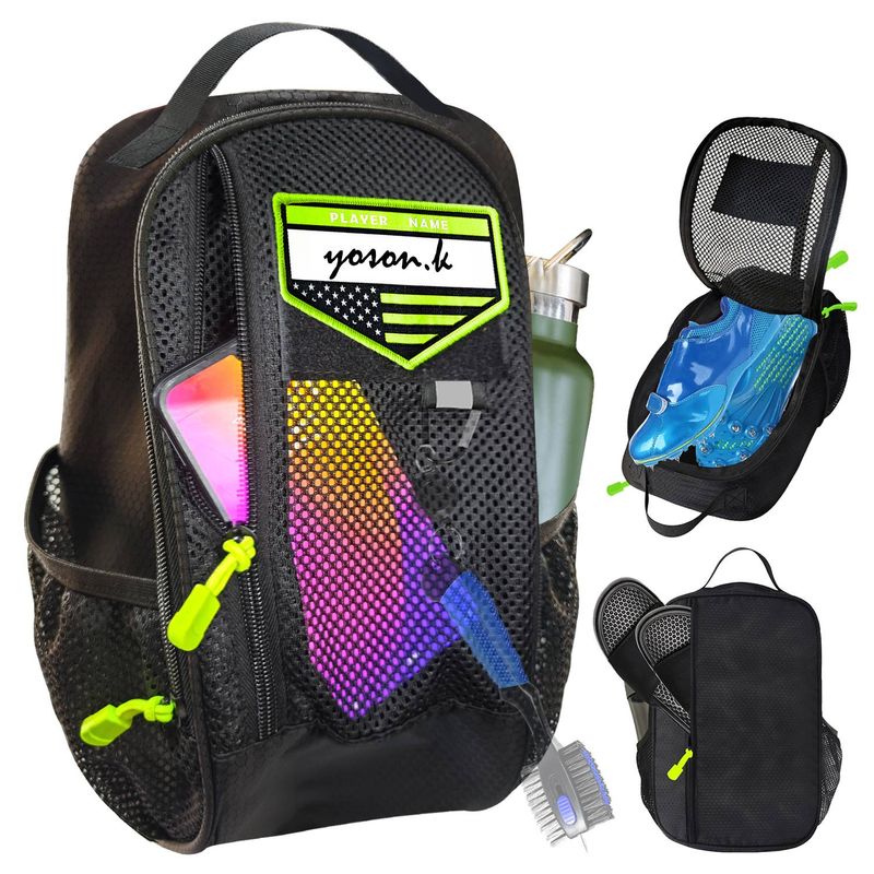 Zipper Sports Shoe Strap Bag With Side Accessory Pocket For Storing Golf Accessories, Shoe Carry Bags With Clasped Strap Handle_voghion.com