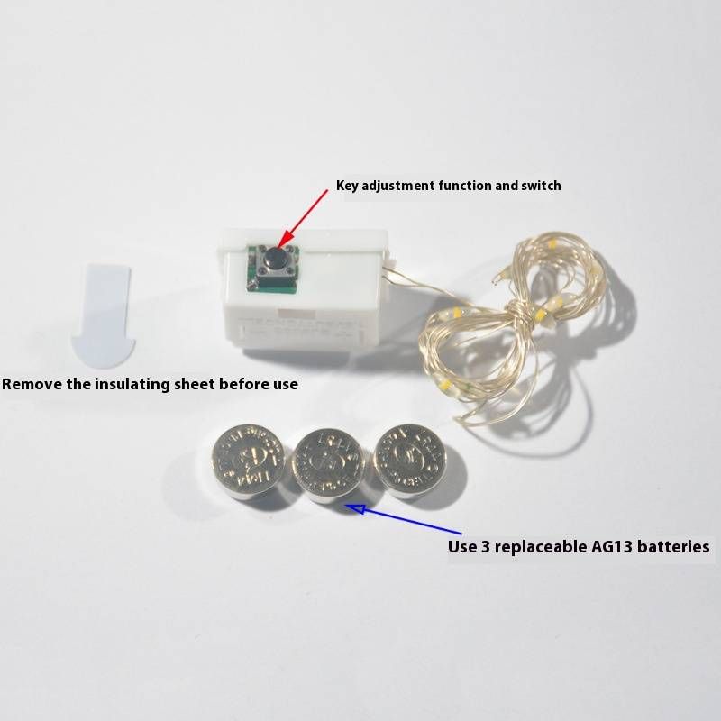 LED koperdraad lichtsnoer – 3 standen, op batterijen, flexibele lichtsnoeren voor geschenkdozen, ballonnen en feestdecoratie_voghion.com