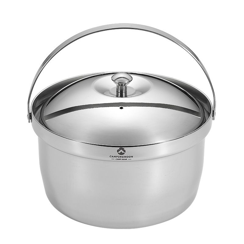 Outdoor Camping verdickter Campingtopf aus Edelstahl selbstfahrendes Picknick geschmorter Reis Suppentopf tragbares Outdoor-Kochgeschirr_voghion.com