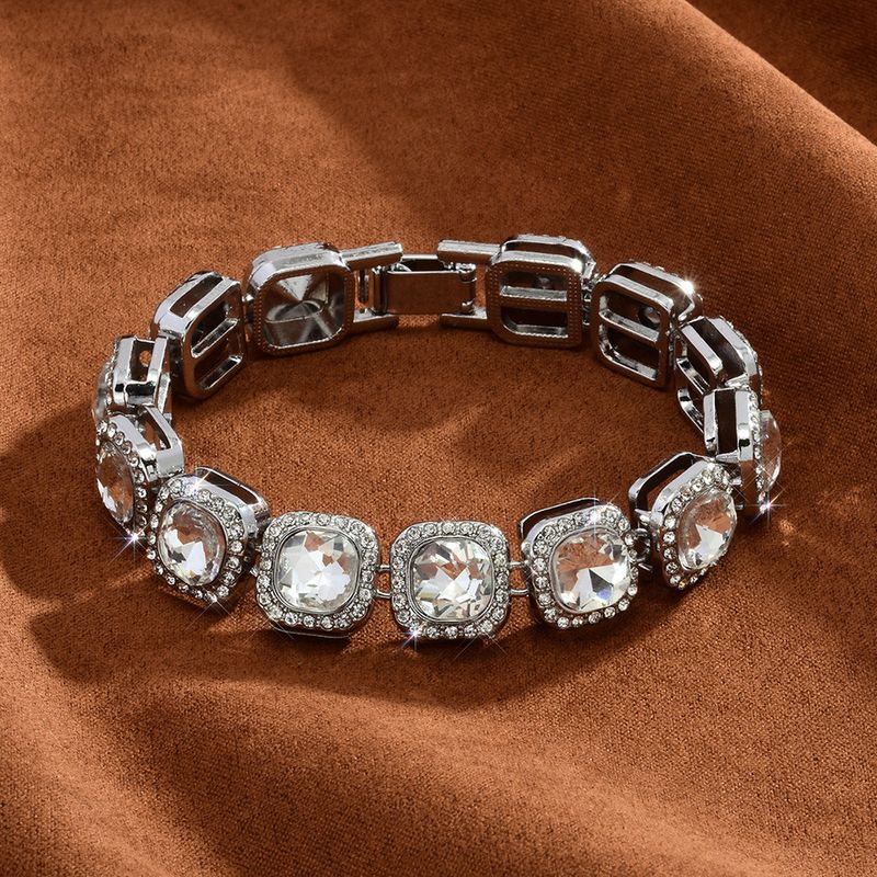 Set van een Cubaanse ketting met diamanten, modieuze persoonlijkheid, I-vormige legering en strasssteentjes, hiphop sieraden_voghion.com