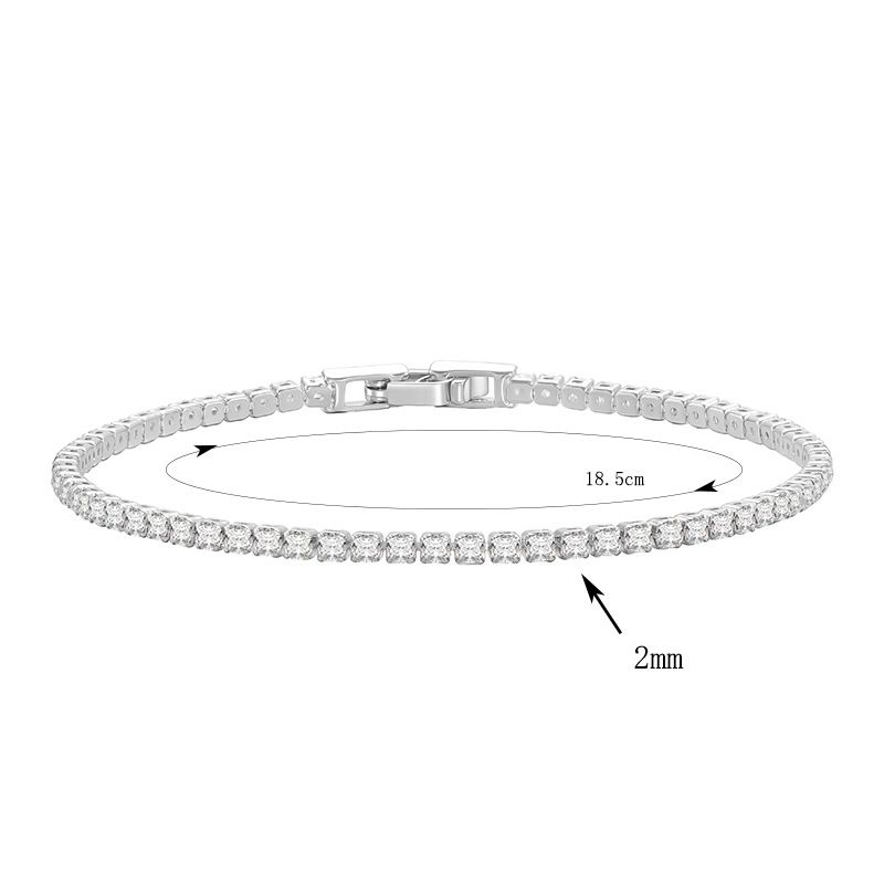 Zirkonia Armband Set Mode-Accessoires Verstellbares Tenniskettenarmband für Damen_voghion.com