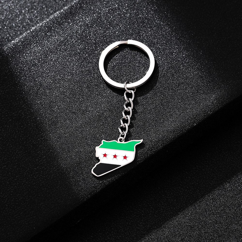 Syrian Oil Drop Pendant Keychain - Titanium Steel Ethnic Design Unisex Gift With Cultural Motifs_voghion.com