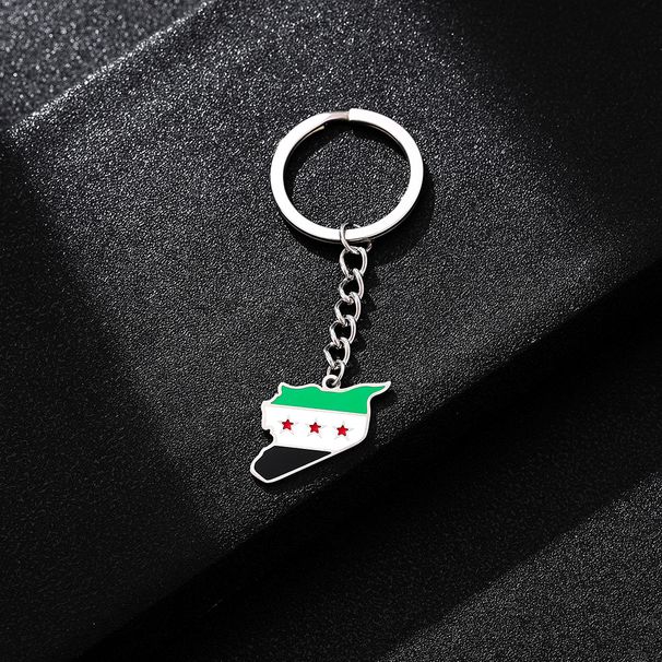 Syrian Oil Drop Pendant Keychain - Titanium Steel Ethnic Design Unisex Gift With Cultural Motifs_voghion.com