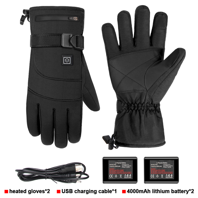 Heated Gloves Thermal Women Men USB Electric Heating Gloves Skiing Motorcycle Waproof Warm Cycling Thermal Gloves_voghion.com