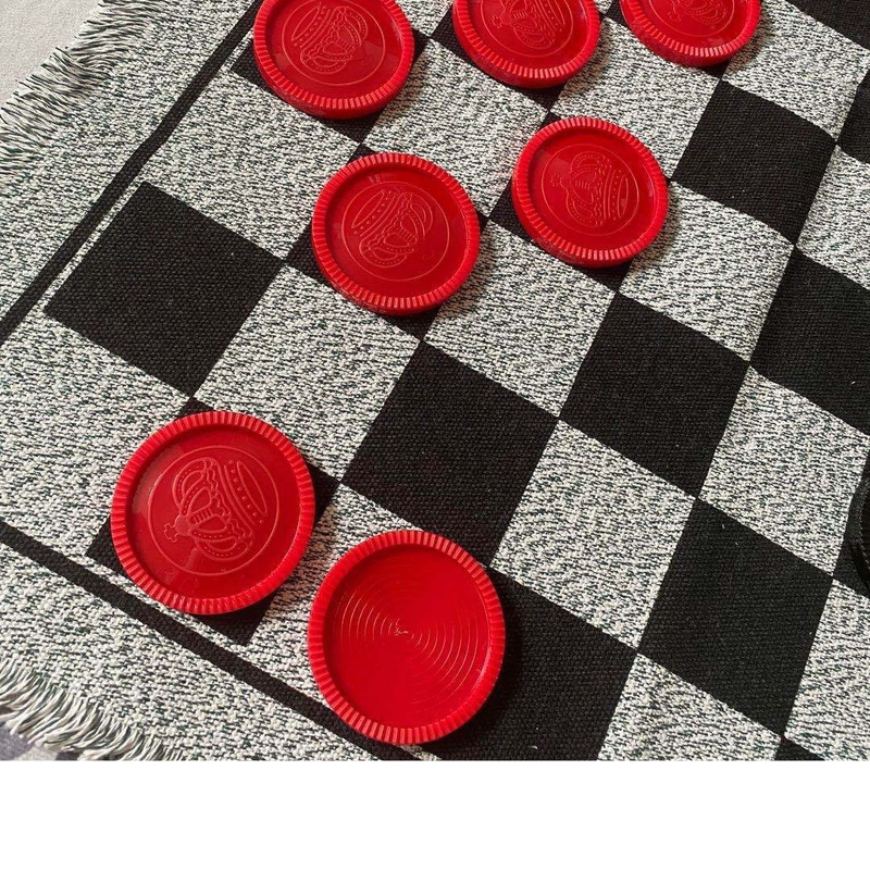 Checkers country three in one checkers Tic-tac-toe board 66CM white green party game_voghion.com