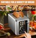 PSKST075AE 2-teiliger Brotbackautomat im Retro-Stil aus lebensmittelechtem Edelstahl SUS304, 6 Farbstufen, 3 Funktionen (Auftauen/Aufwärmen/Abbrechen)_voghion.com