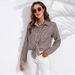 Verve Damen Frühling und Herbst Plaid Lose Casual Langarm Shirt mit Turn-Down-Kragen_voghion.com