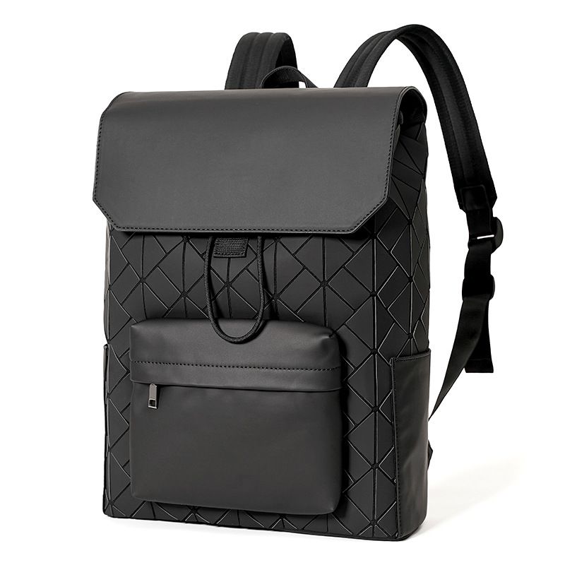 Men's Geometric Streetwear Backpack - Premium Lightweight Laptop Bag, Spacious Anti-Theft Daypack, Y2K Style For Commute, Travel, College_voghion.com