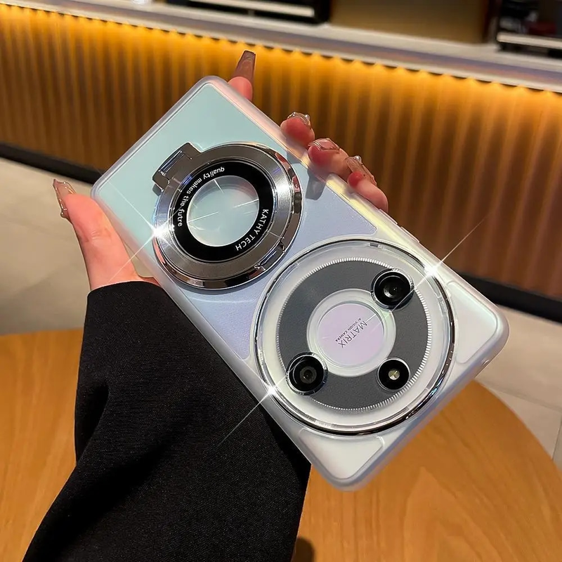 Soft TPU Transparent Mat Ring Stand Lens Schutzmoossnamen Réck Cover Case Fir Xiaomi Redmi A3 A2 A1 Plus_voghion.com
