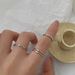 Set di anelli semplici, personalità femminile, design di nicchia, semplice anello da mignolo, stile freddo, anello aperto regolabile all'ingrosso_voghion.com