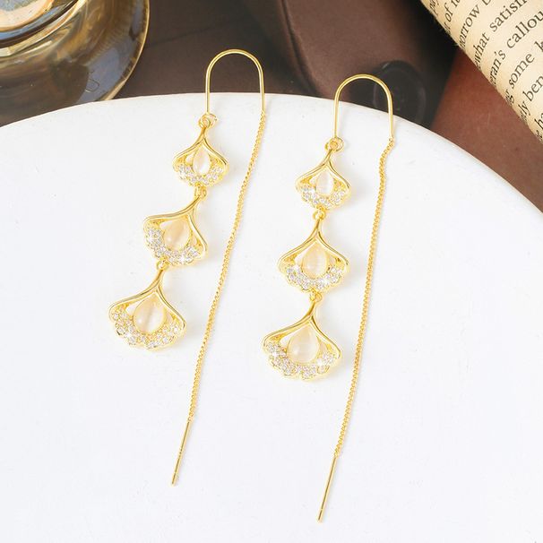 2025 Nuovo Super Fairy Ginkgo Leaf Threader per le donne Stile etnico Eleganti orecchini lunghi con nappe Versatile anti-perdita dell'orecchio_voghion.com