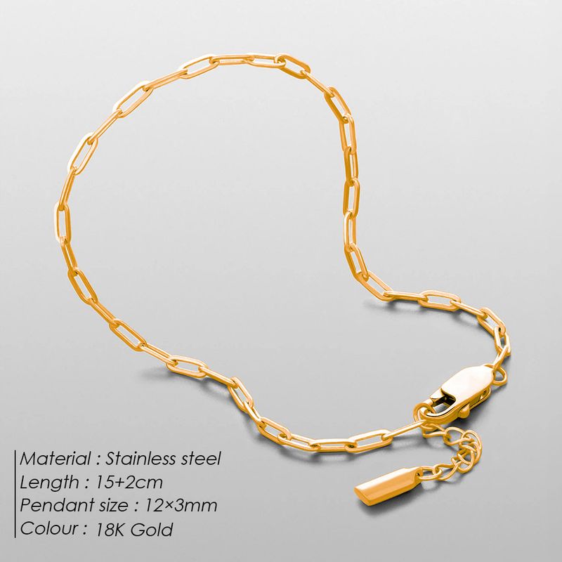 eManco Hip-Hop Personality Paperclip Bracelet Metal Texture Men's Niche Minimalist Style Square Line Chain Versatile_voghion.com