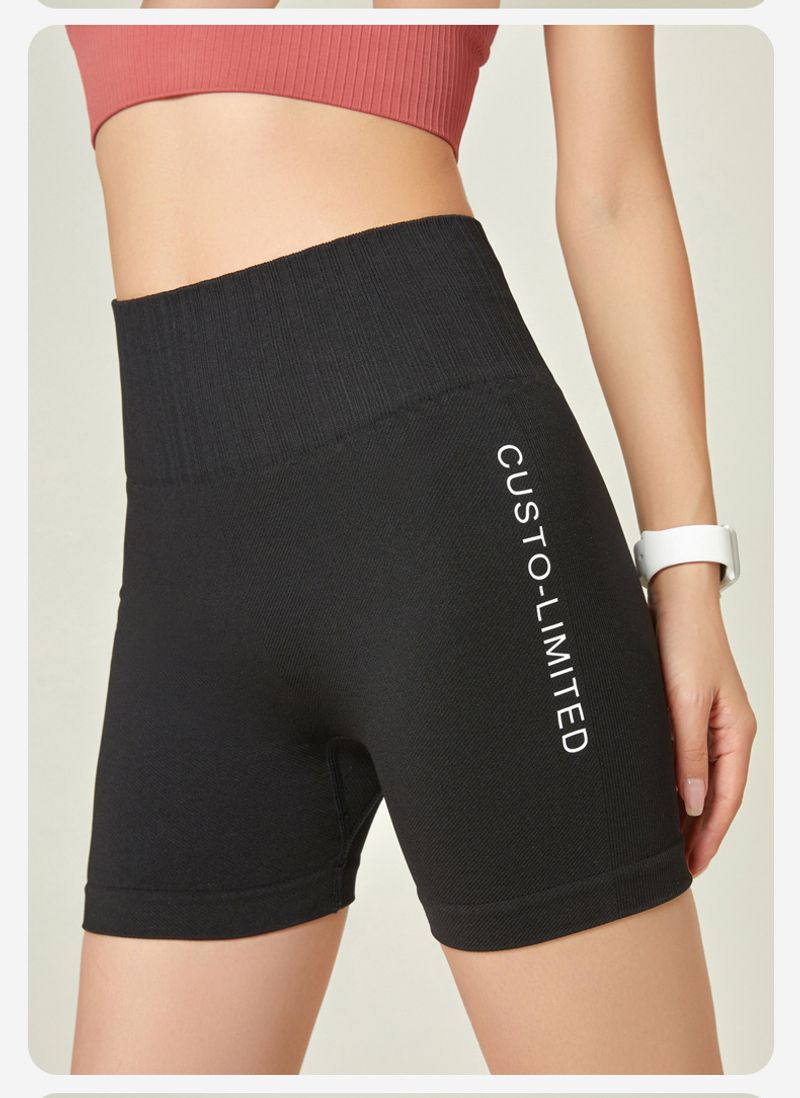 Women's new high waist tummy lifting hip running fitness shorts summer quick-drying yoga three-quarter pants sports tights_voghion.com