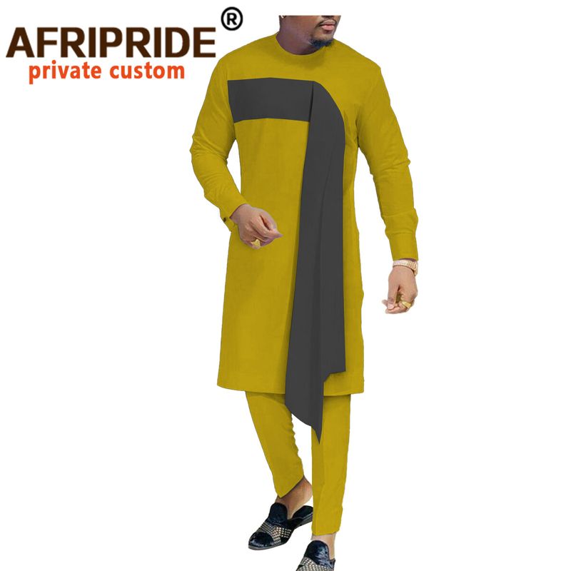 Men's clothing Africa Cotton men's casual dress set two sets_voghion.com