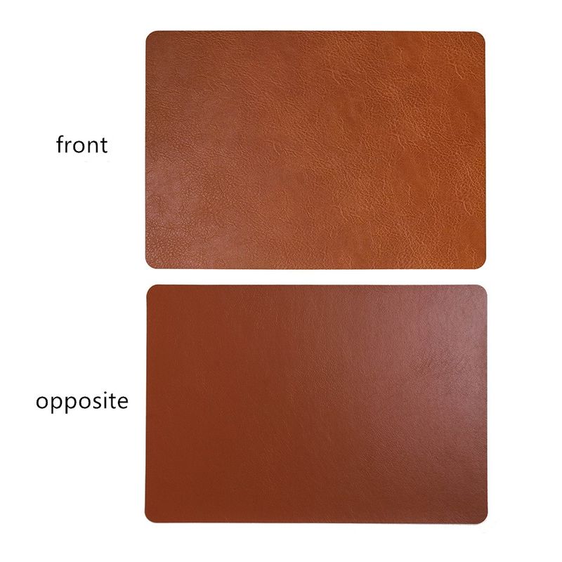 Cowhide grain leather, light luxury, waterproof, oil resistant, and scald resistant, Nordic style restaurant Western food mat, thermal insulation mat_voghion.com