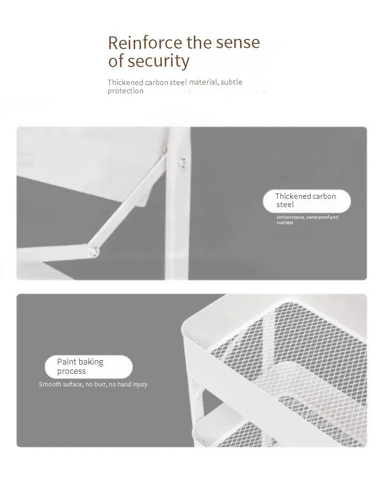 Family Organizer Mobile Trolley Floor Standing Multi Layer Folding Kitchen Rack Snack Rack Iron Bathroom Storage Rack_voghion.com