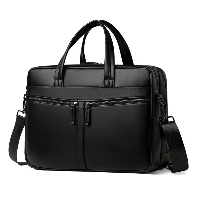 Valigetta professionale da lavoro a 3 strati resistente all'acqua per laptop da 16 pollici - Grande capacità, elegante pelle PU con fodera in poliestere_voghion.com