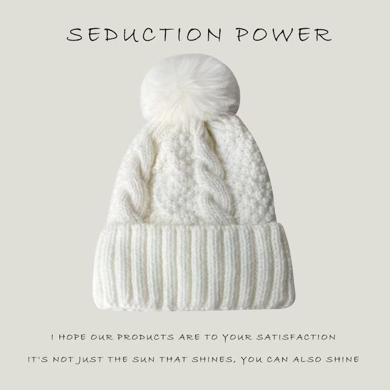 Gorro de lã tricotado para inverno, quente e versátil, à prova de vento, com proteção auricular, para estudantes_voghion.com