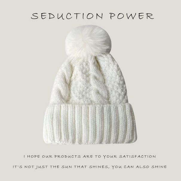 Gorro de lã tricotado para inverno, quente e versátil, à prova de vento, com proteção auricular, para estudantes_voghion.com