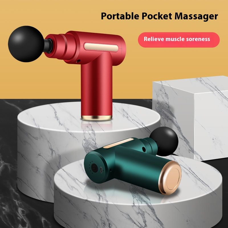 Mini Muscle Massager Gun – 5-Speed Deep Tissue Percussion With LCD Screen, 4 Interchangeable Heads, Ultra-Quiet Under 70dB_voghion.com