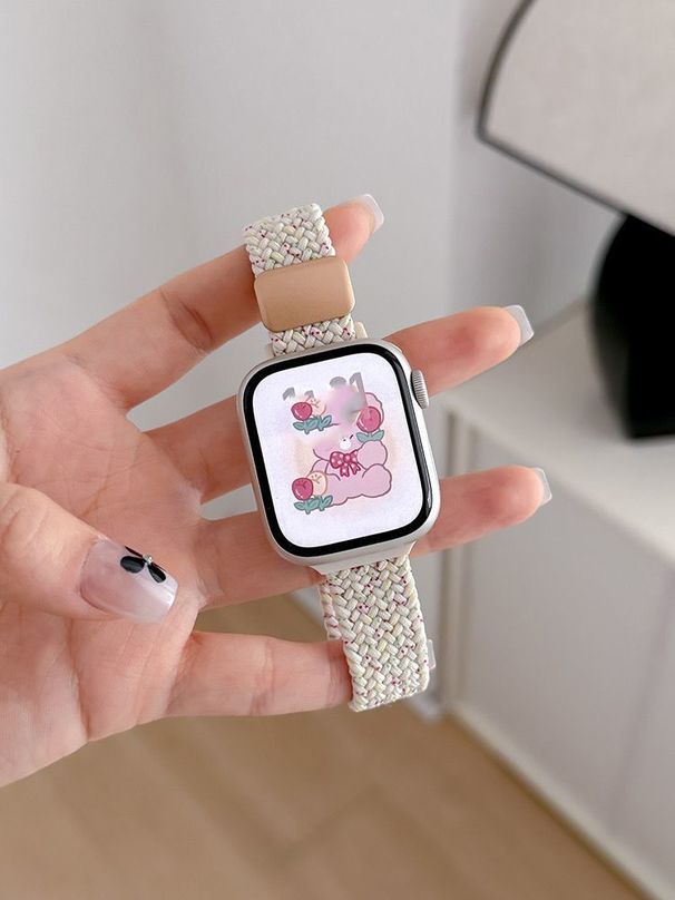 Applicabile ai cinturini per iWatch: Apple Watch 987 di decima generazione in nylon intrecciato, cinturino sportivo adesivo magnetico per Apple Watch 6_voghion.com