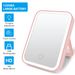 LED-Schminkspiegel, Touchscreen, 3 Lichter, tragbar, stehender, klappbarer Schminkspiegel, 5-fache Vergrößerung, kompakter Kosmetikspiegel_voghion.com