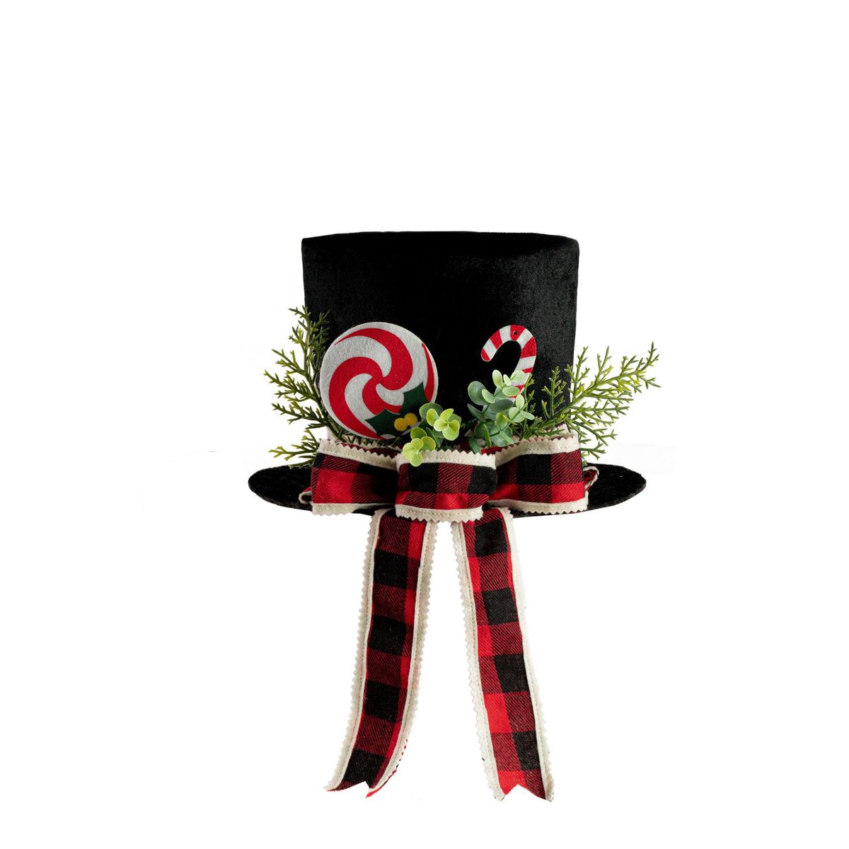 Black With Hat Bow Christmas Decoration Tree Top Star_voghion.com