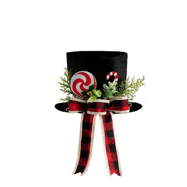 Black With Hat Bow Christmas Decoration Tree Top Star_voghion.com