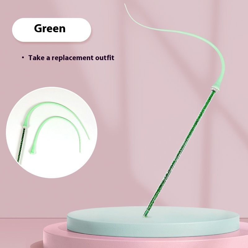 Silikonehale til kæledyr, interaktiv afslapningsdrillepind med udskiftningslegetøj til katte_voghion.com