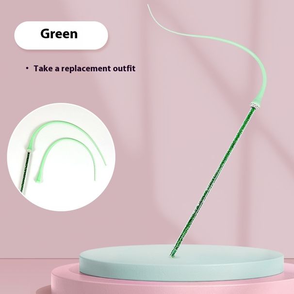 Silikonehale til kæledyr, interaktiv afslapningsdrillepind med udskiftningslegetøj til katte_voghion.com