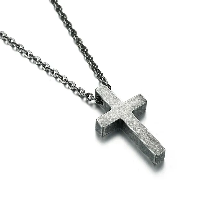 Ventes chaudes Vnox Classic Blank Cross Colliers Prière Christ Acier Inoxydable Hommes Femmes Religion Bijoux Porte-Bonheur Chaîne 20"_voghion.com