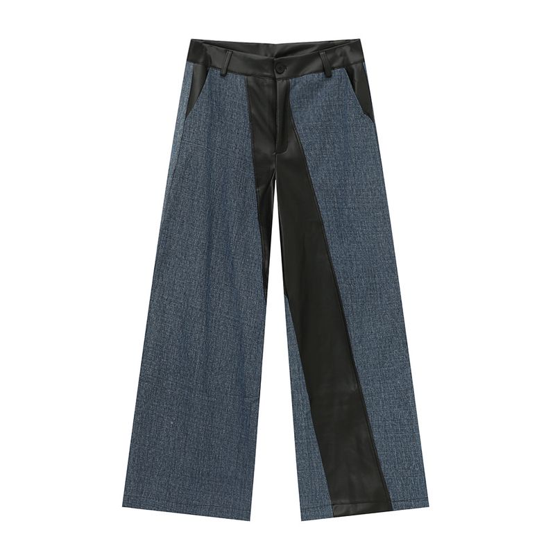 Abbigliamento maschile MTLCLOTHES Abbigliamento maschile | 2024 Autunno Nuovi prodotti Nicchia PU Pelle Contrasto Colore Splicing Giacca Casual Abito Moda_voghion.com
