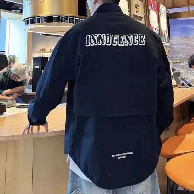 2024 Frühherbst Neues Produkt Nische Minimalistischer Herrentrend Lockere und vielseitige lässige Sportjacke mit langen Ärmeln_voghion.com