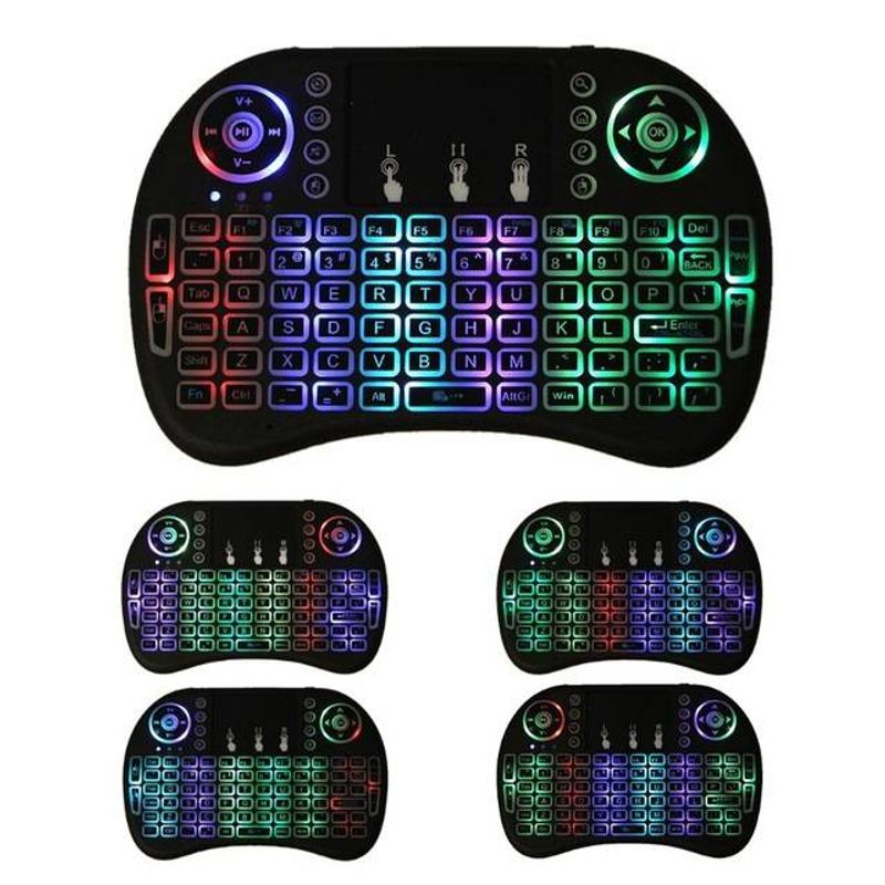 i8 keyboard wireless backlight mini keyboard and mouse 2.4g air mouse touch computer keyboard seven color marquee cross-border_voghion.com