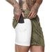 Men's Casual Shorts Large Size Double Layer Mesh Design Running Sports Fitness Pants_voghion.com