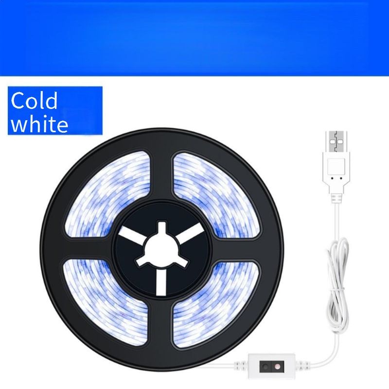 Striscia luminosa a LED con sensore di movimento intelligente, 5 V a bassa tensione, alimentata tramite USB, 2835, monocolore, per scrivania, mobile, illuminazione ambientale_voghion.com