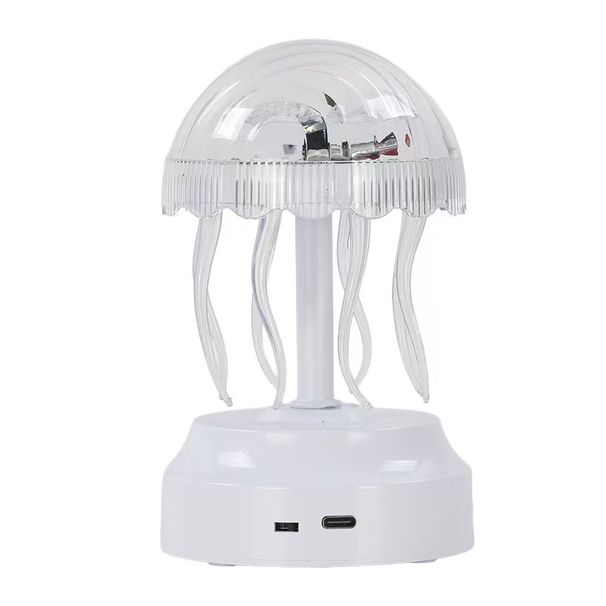 Lâmpada de humor Jellyfish com controle remoto – Luz noturna LED branca com brilho suave para quarto, berçário e relaxamento_voghion.com