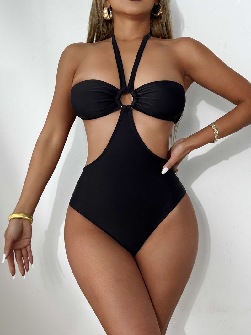 Swimsuit Female Black Sexy One-piece Bikini Style Thin Advanced Sense_voghion.com